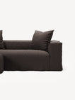 NOMAD - 2 Seater with Pouf - Pure Linen Truffle Brown