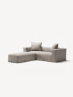 NOMAD - 2 Seater with Pouf - Textured Blend Beige