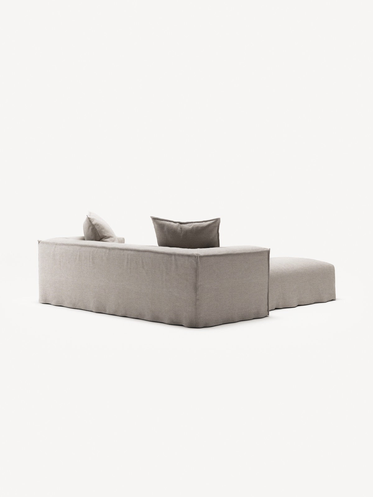 NOMAD - 2 Seater with Pouf - Textured Blend Beige