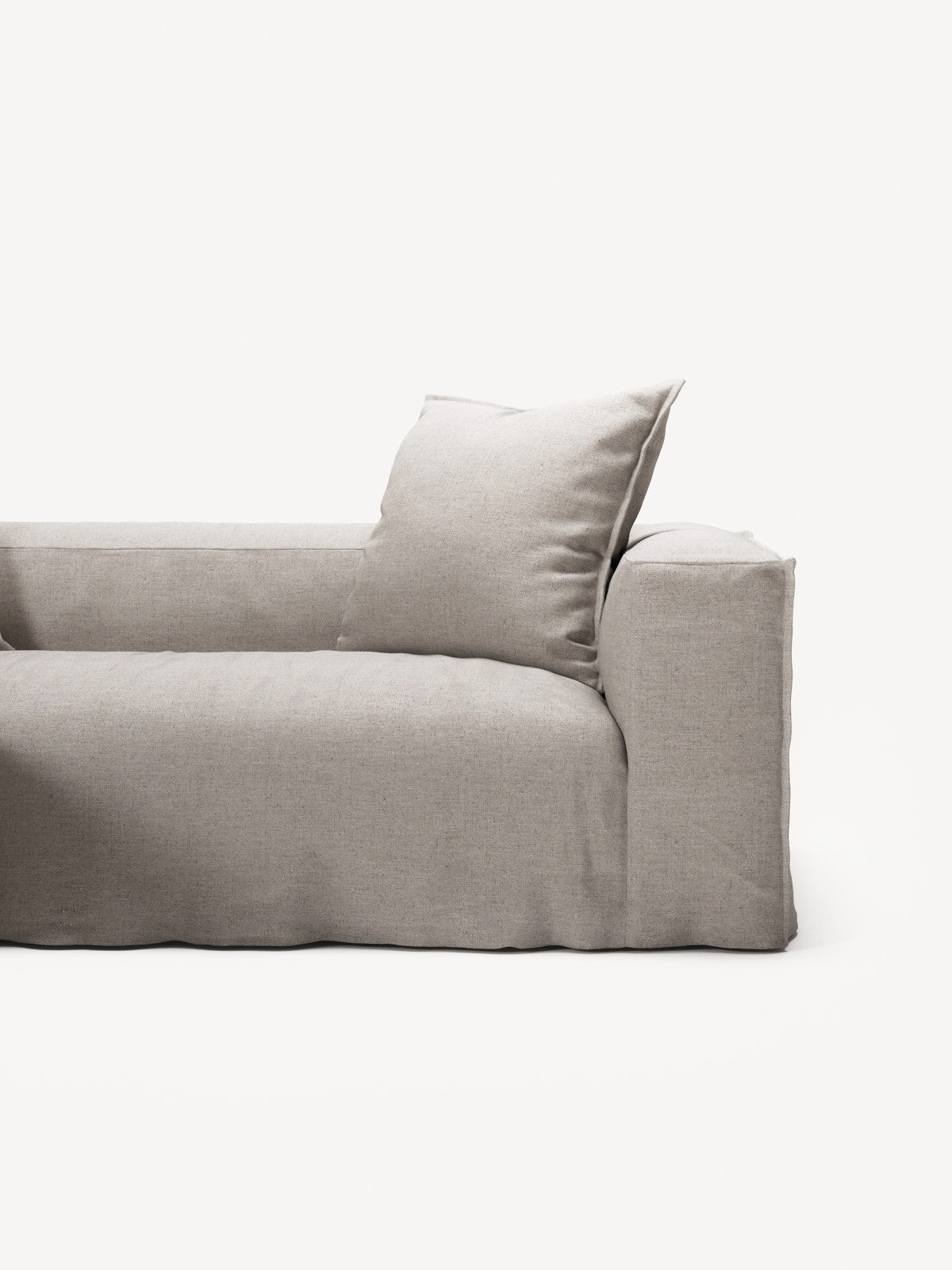 NOMAD - 2 Seater with Pouf - Textured Blend Beige