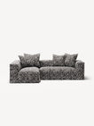 NOMAD - 3 Seater with Chaise Lounge - Left - Chenille Jacquard Zebra Black White