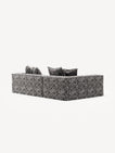 NOMAD - 3 Seater with Chaise Lounge - Left - Chenille Jacquard Zebra Black White