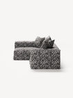 NOMAD - 3 Seater with Chaise Lounge - Left - Chenille Jacquard Zebra Black White