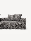 NOMAD - 3 Seater with Chaise Lounge - Left - Chenille Jacquard Zebra Black White