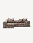 NOMAD - 3 Seater with Chaise Lounge - Left - Chenille Jacquard Zebra Brown White