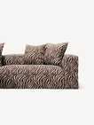 NOMAD - 3 Seater with Chaise Lounge - Left - Chenille Jacquard Zebra Brown White