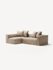 NOMAD - 3 Seater with Chaise Lounge - Left - Brushed Cotton Sandy Beige