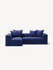 NOMAD - 3 Seater with Chaise Lounge - Left - Brushed Cotton Dark Blue