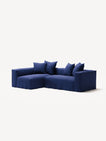NOMAD - 3 Seater with Chaise Lounge - Left - Brushed Cotton Dark Blue