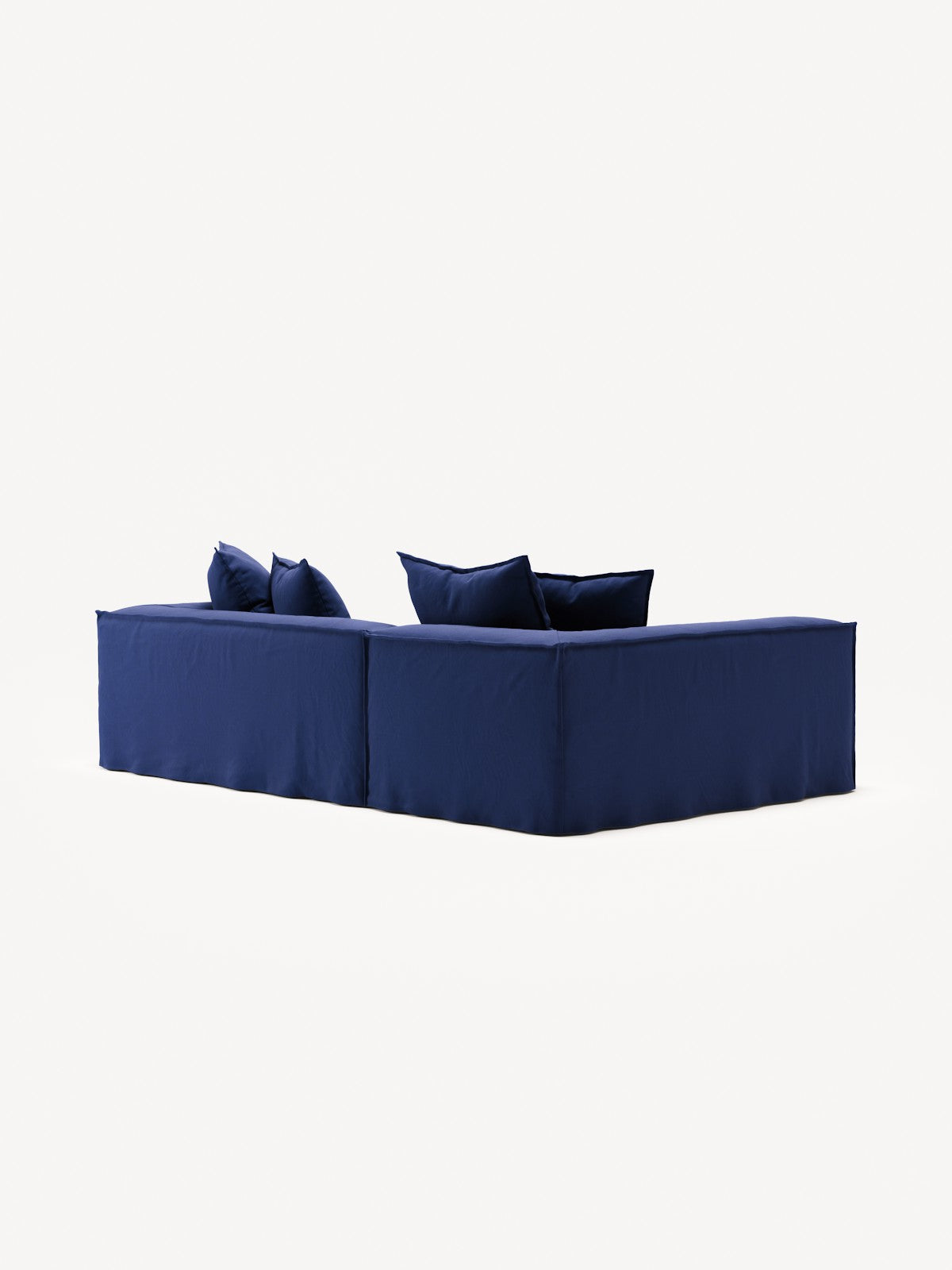 NOMAD - 3 Seater with Chaise Lounge - Left - Brushed Cotton Dark Blue