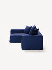 NOMAD - 3 Seater with Chaise Lounge - Left - Brushed Cotton Dark Blue