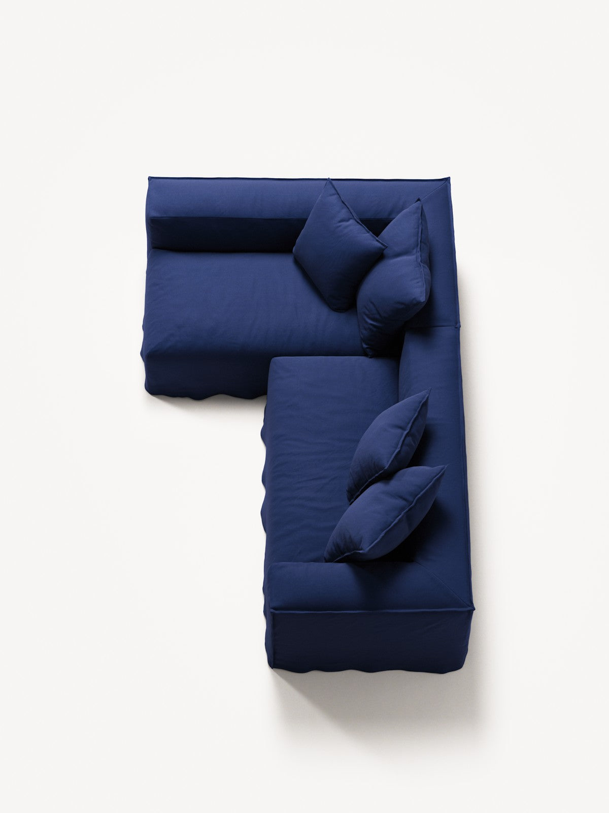 NOMAD - 3 Seater with Chaise Lounge - Left - Brushed Cotton Dark Blue