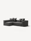 NOMAD - 3 Seater with Chaise Lounge - Left - Brushed Cotton Dark Gray
