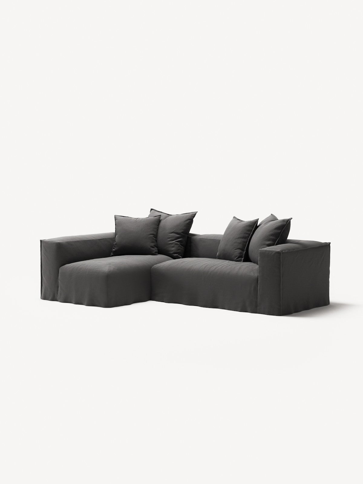 NOMAD - 3 Seater with Chaise Lounge - Left - Brushed Cotton Dark Gray
