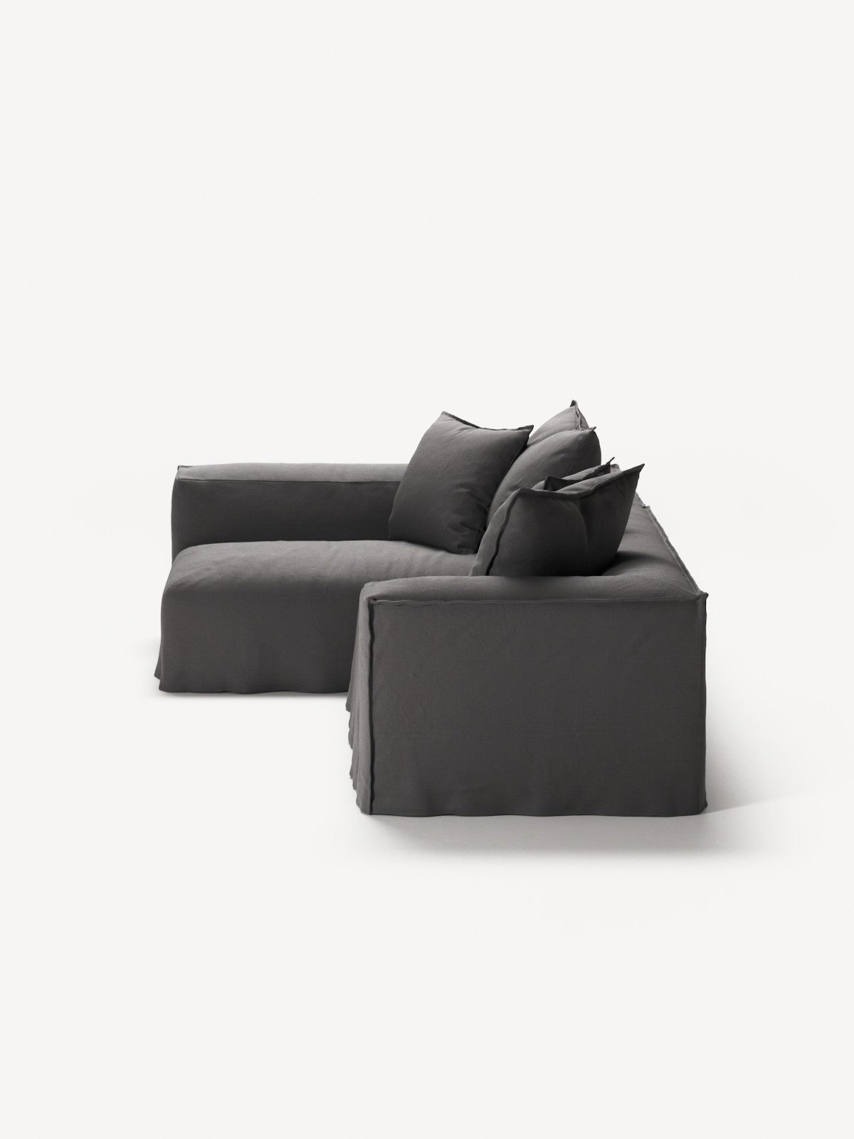 NOMAD - 3 Seater with Chaise Lounge - Left - Brushed Cotton Dark Gray