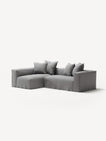 NOMAD - 3 Seater with Chaise Lounge - Left - Brushed Cotton Light Gray