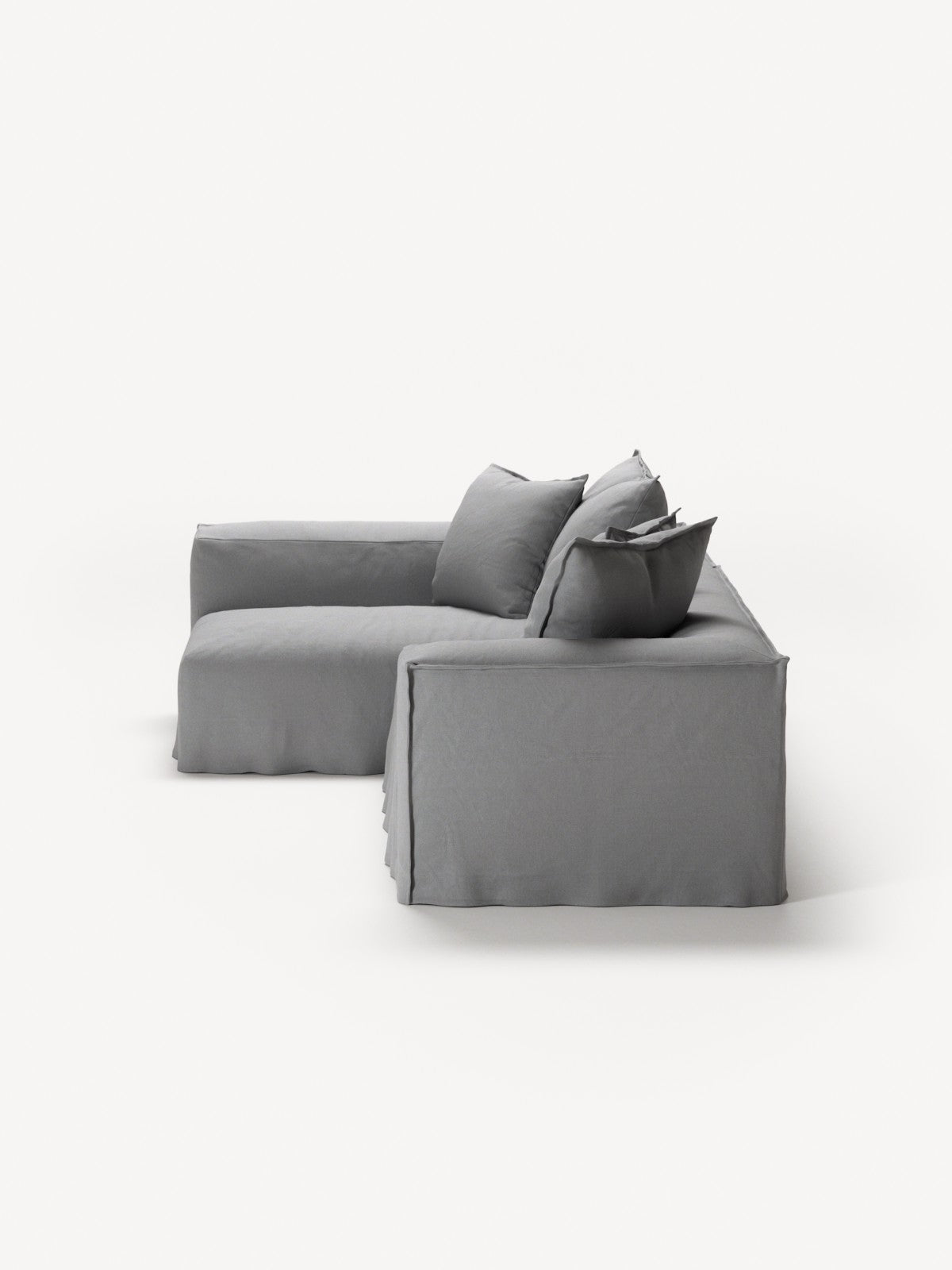 NOMAD - 3 Seater with Chaise Lounge - Left - Brushed Cotton Light Gray
