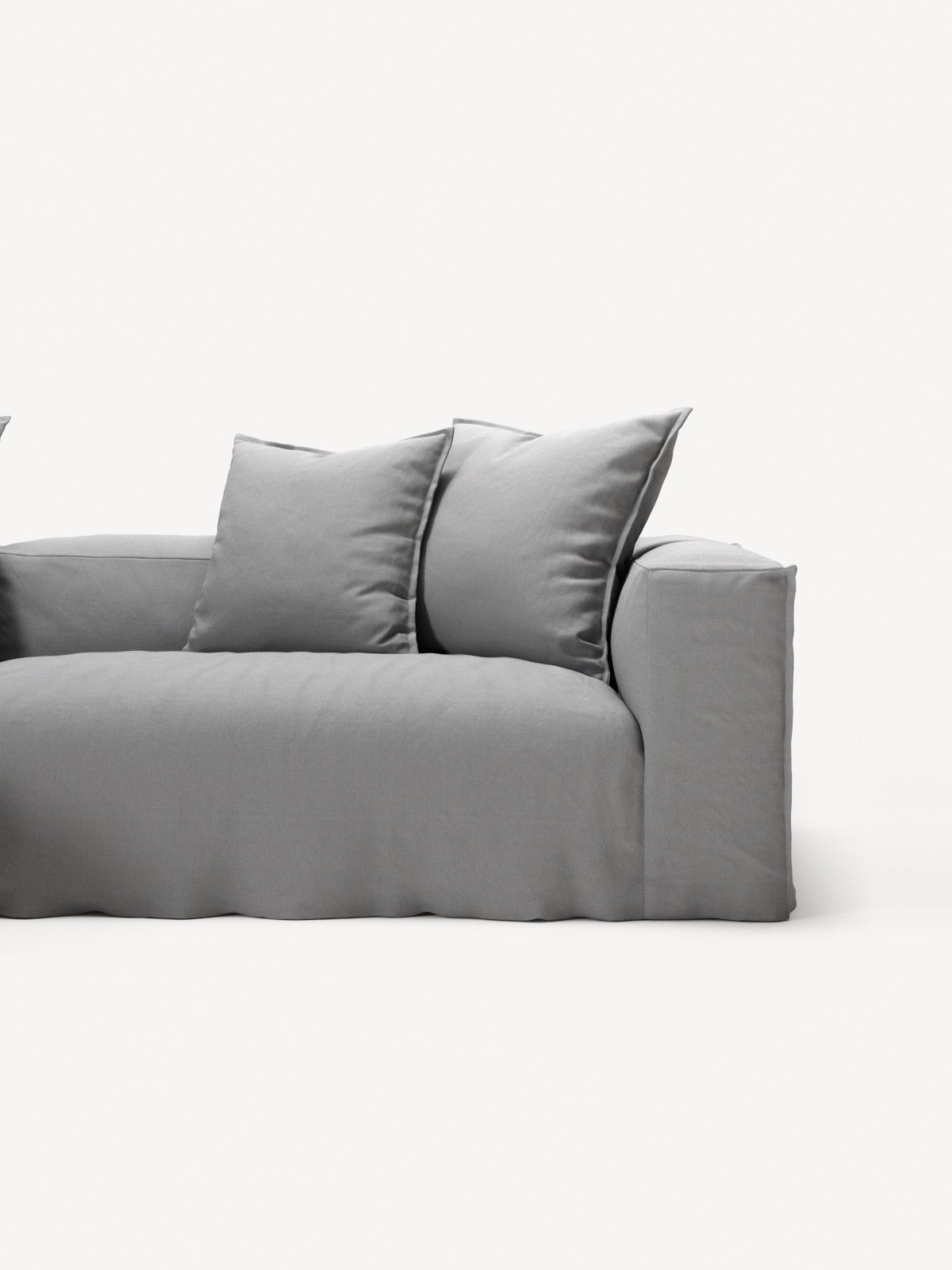 NOMAD - 3 Seater with Chaise Lounge - Left - Brushed Cotton Light Gray