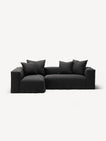 NOMAD - 3 Seater with Chaise Lounge - Left - Pure Linen Dark Charcoal