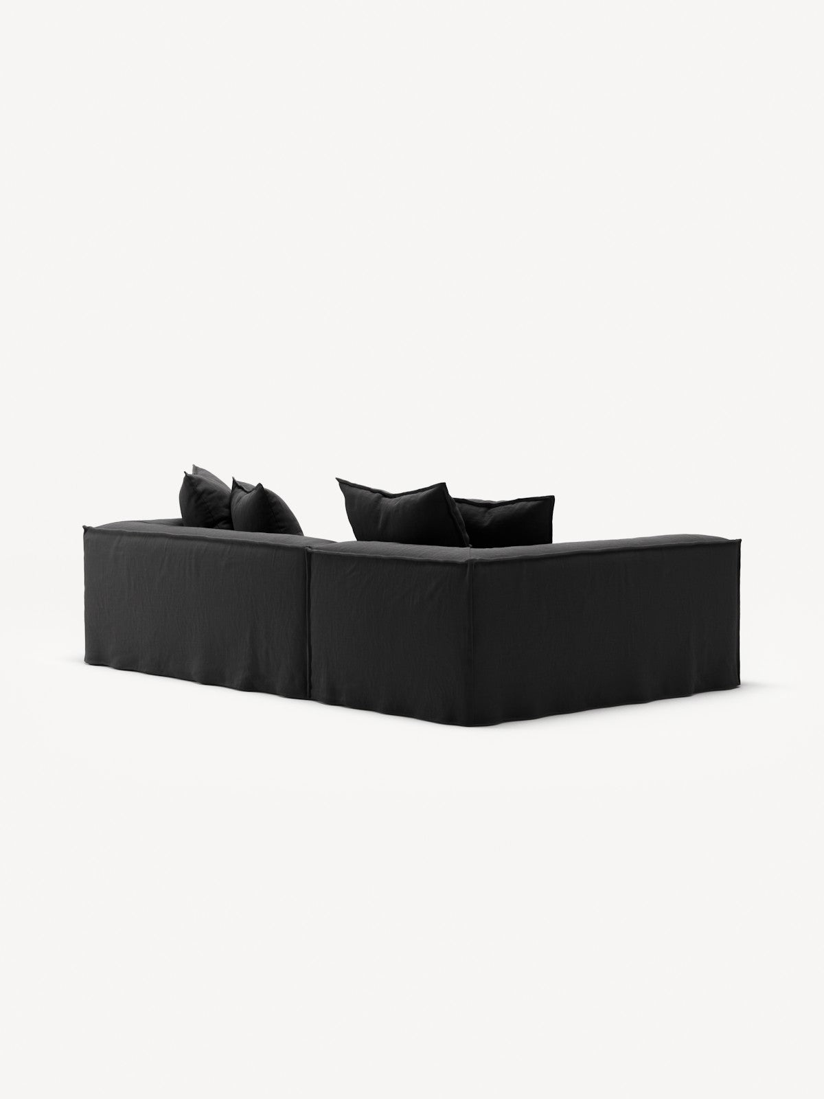 NOMAD - 3 Seater with Chaise Lounge - Left - Pure Linen Dark Charcoal