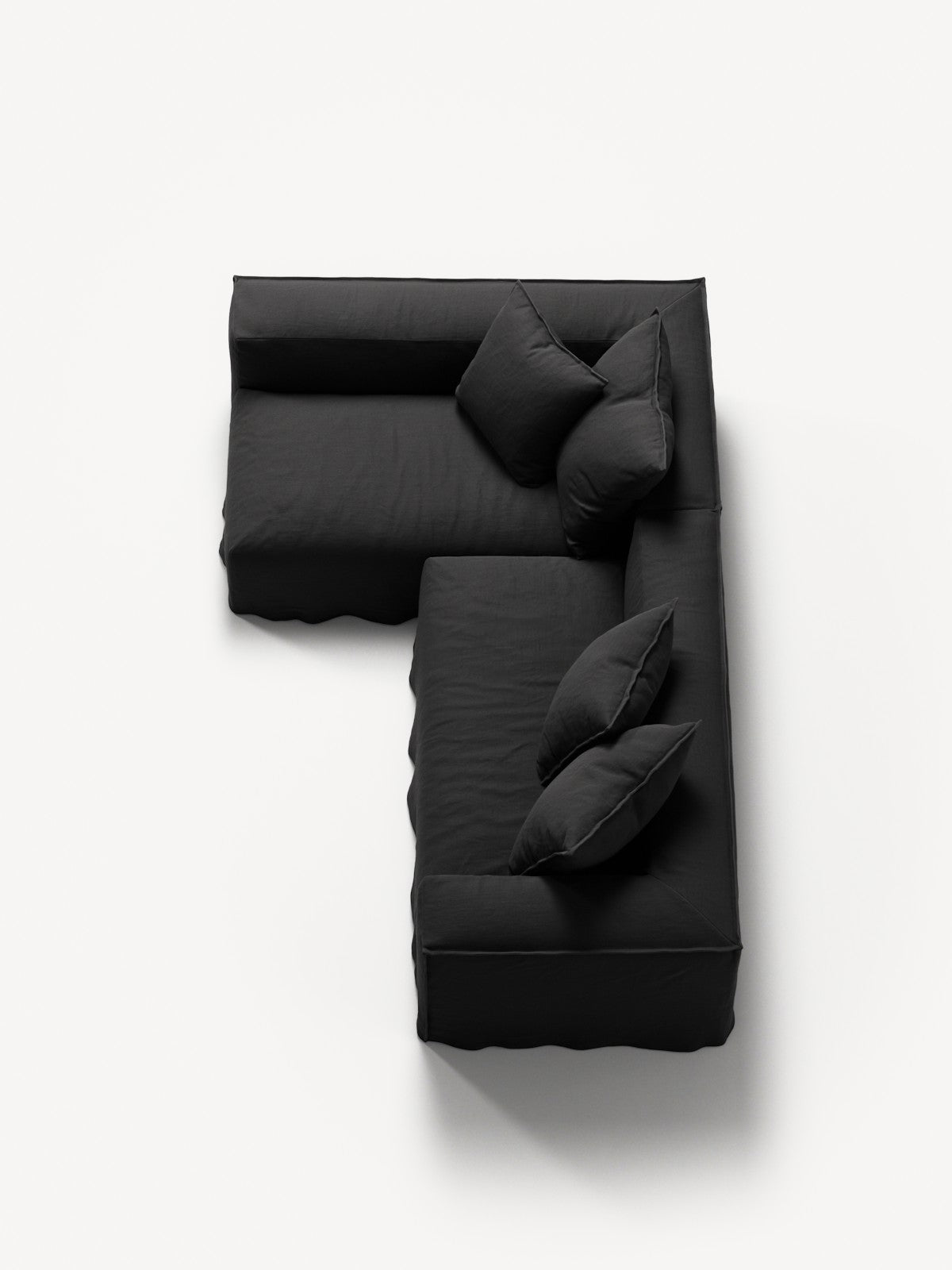 NOMAD - 3 Seater with Chaise Lounge - Left - Pure Linen Dark Charcoal
