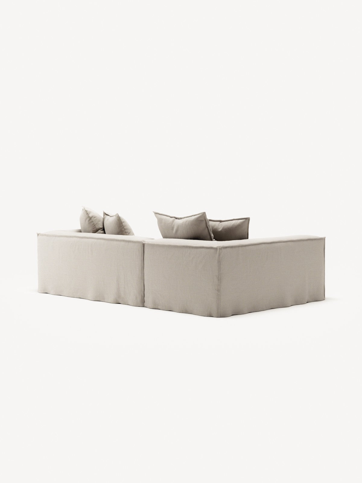 NOMAD - 3 Seater with Chaise Lounge - Left - Pure Linen Off-White