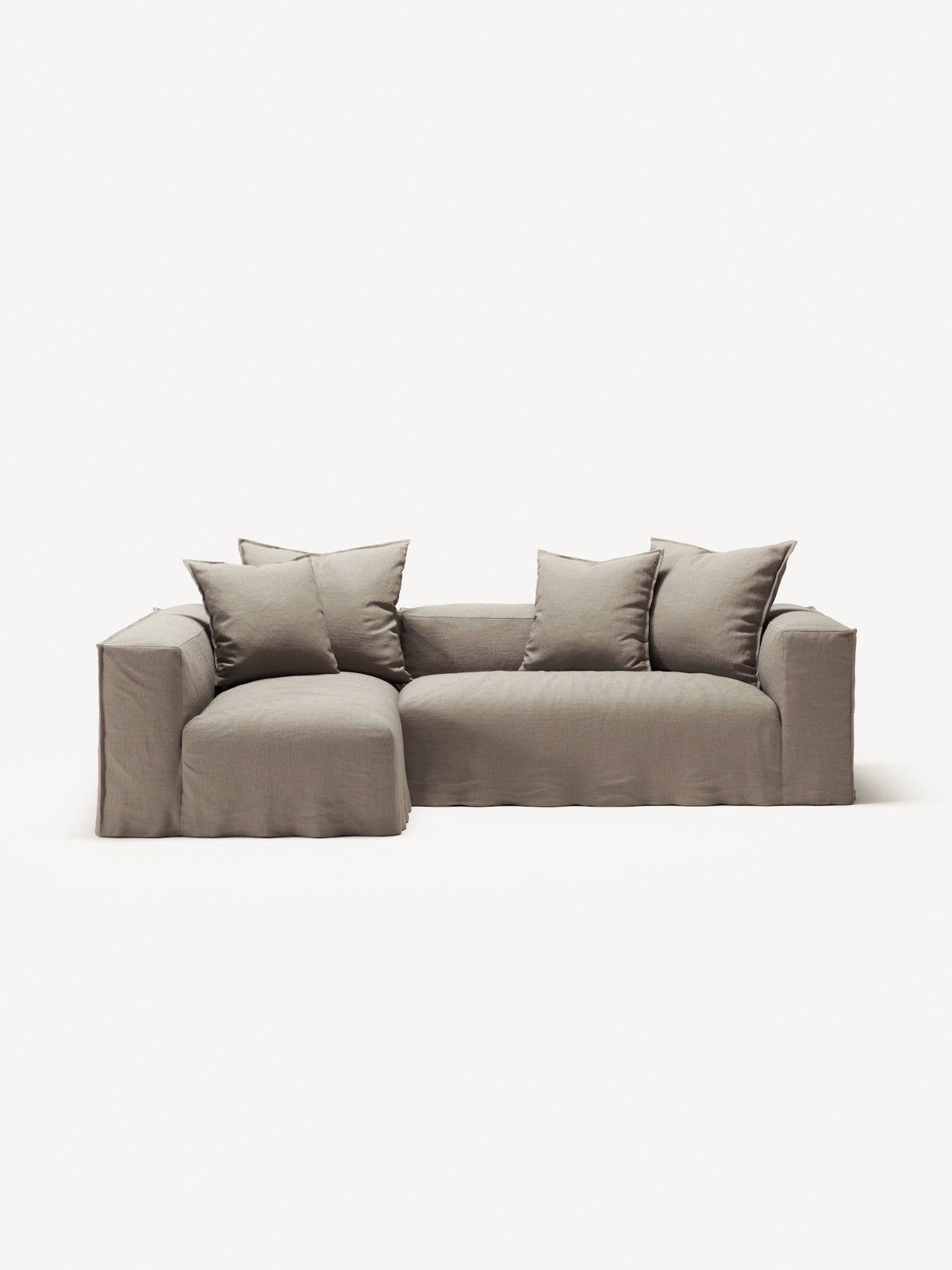 NOMAD - 3 Seater with Chaise Lounge - Left - Pure Linen Pale Gray