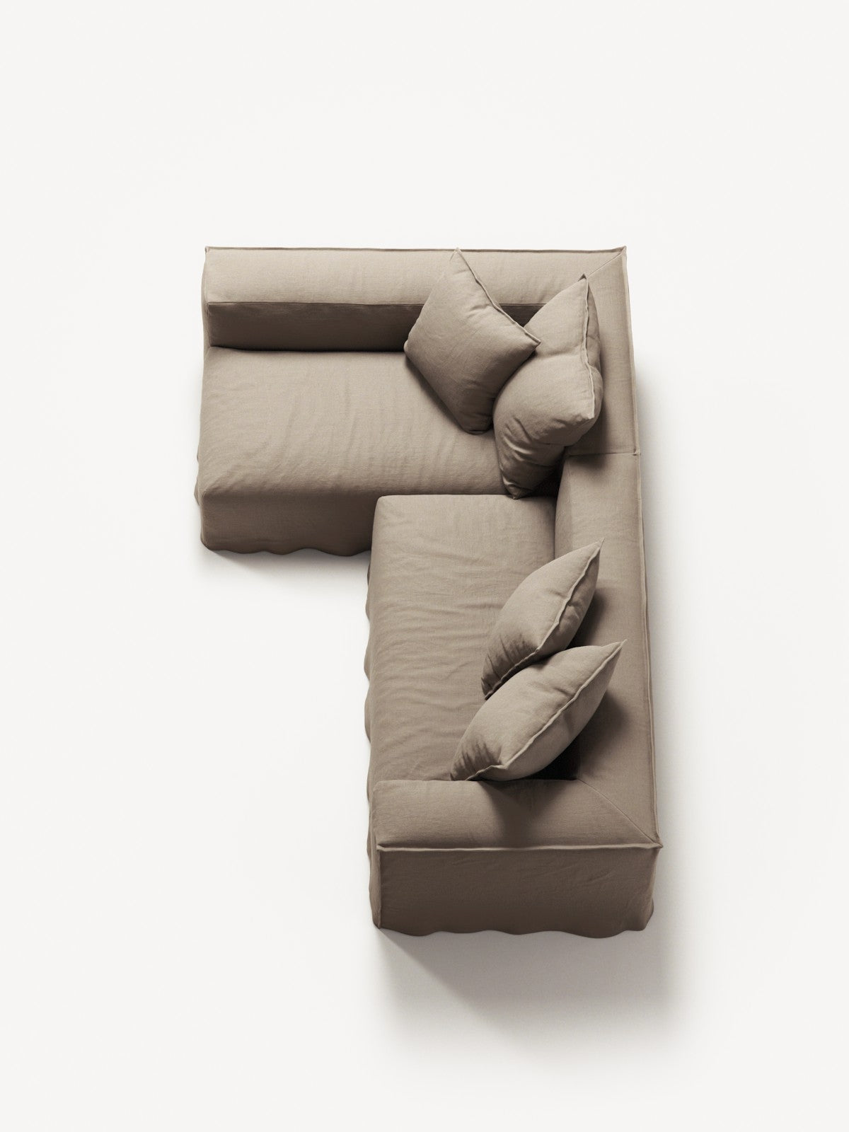 NOMAD - 3 Seater with Chaise Lounge - Left - Pure Linen Pale Gray