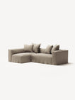 NOMAD - 3 Seater with Chaise Lounge - Left - Pure Linen Sandy Beige
