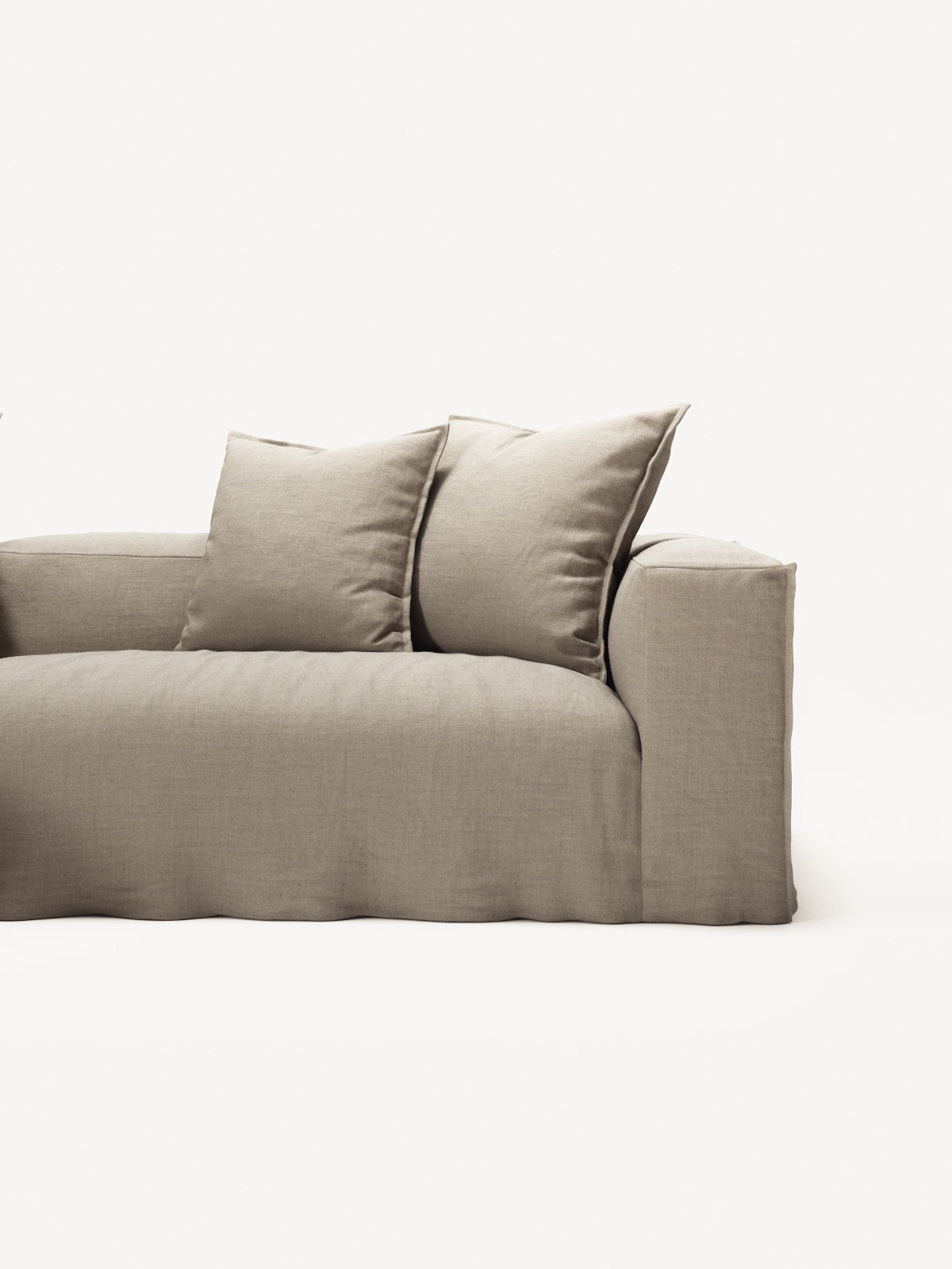 NOMAD - 3 Seater with Chaise Lounge - Left - Pure Linen Sandy Beige