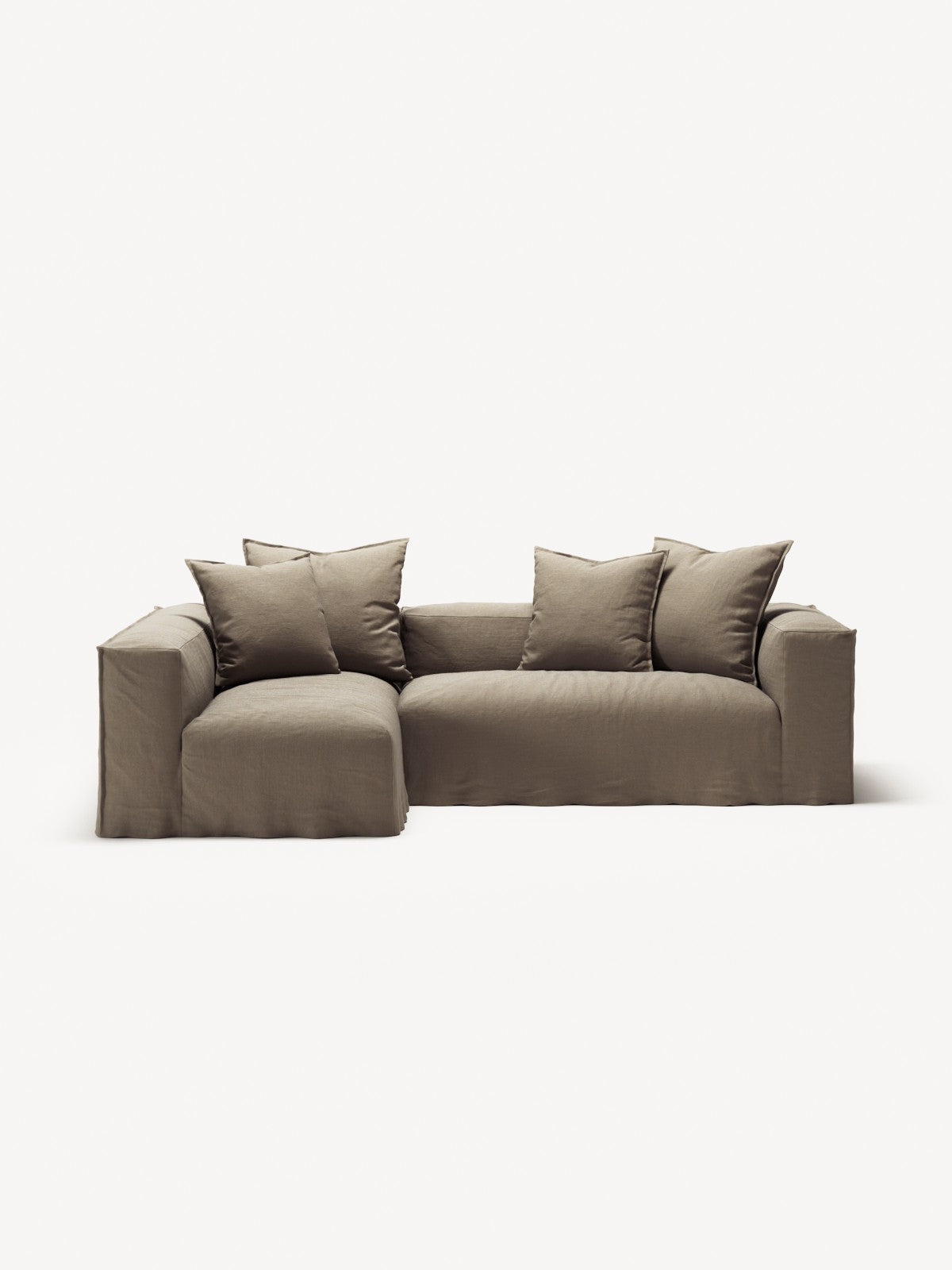 NOMAD - 3 Seater with Chaise Lounge - Left - Pure Linen Natural