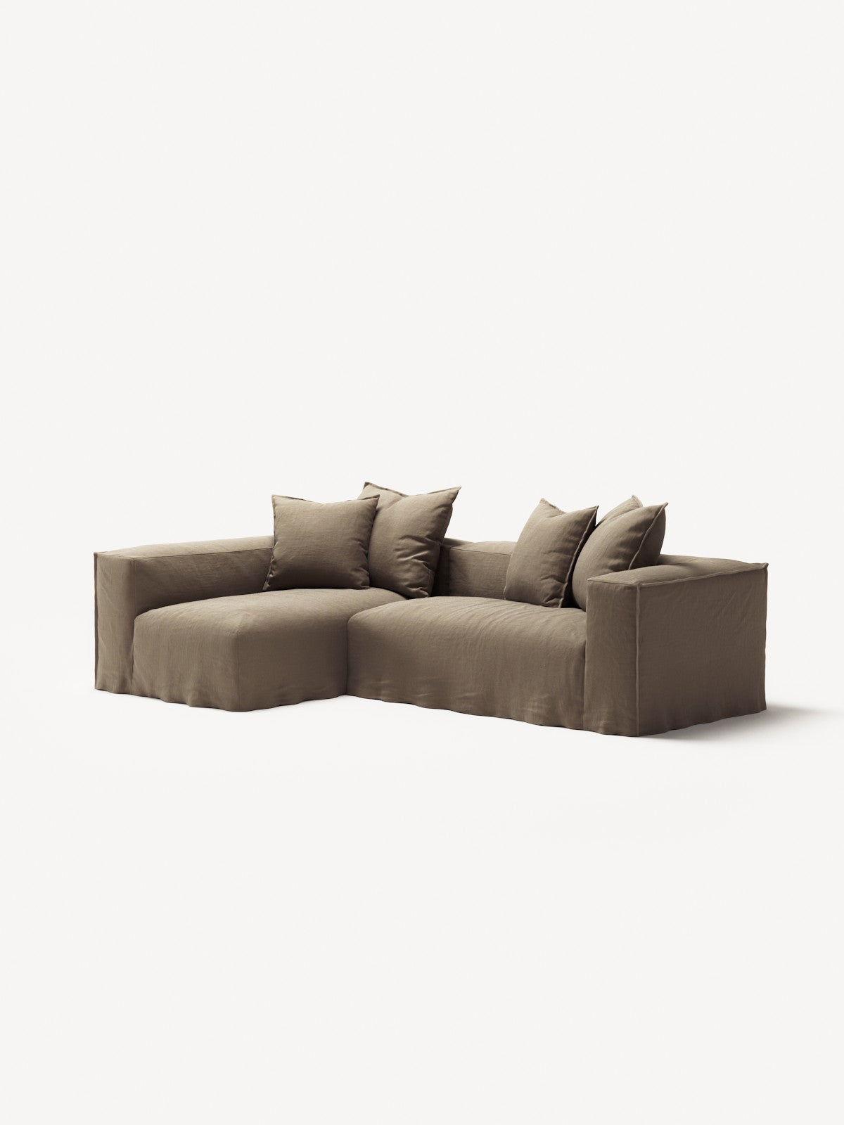 NOMAD - 3 Seater with Chaise Lounge - Left - Pure Linen Natural