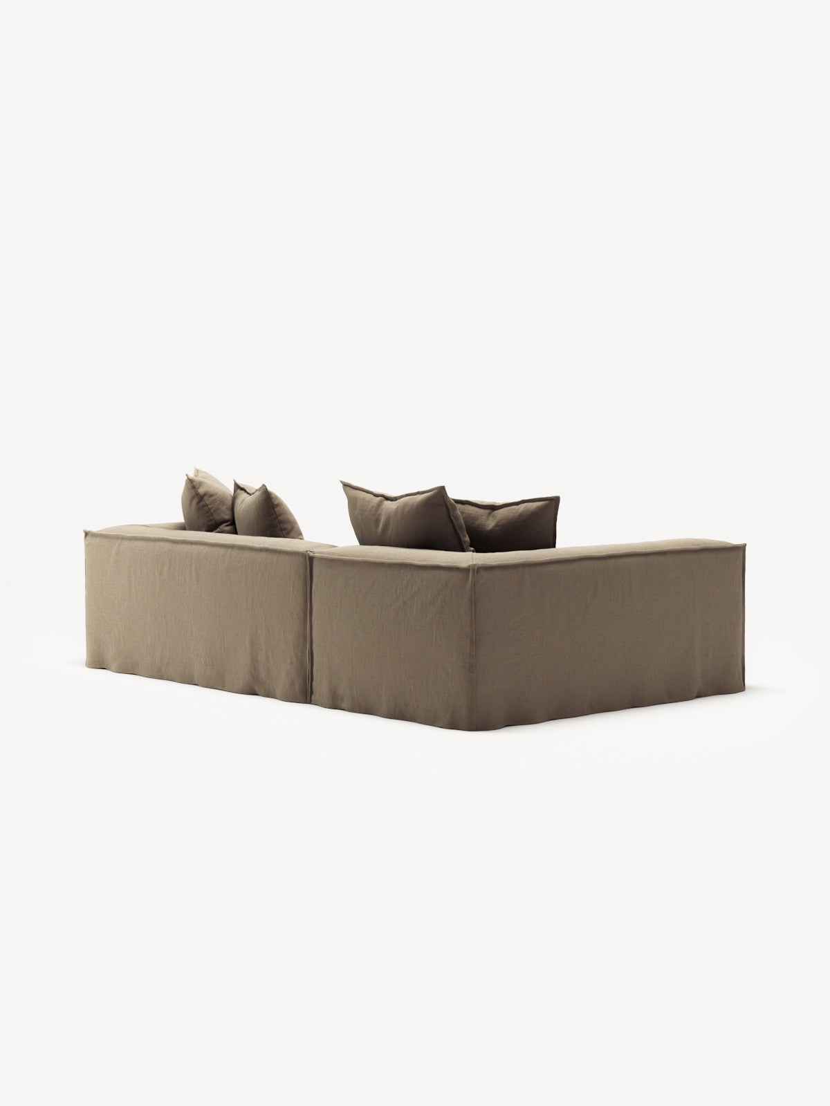 NOMAD - 3 Seater with Chaise Lounge - Left - Pure Linen Natural