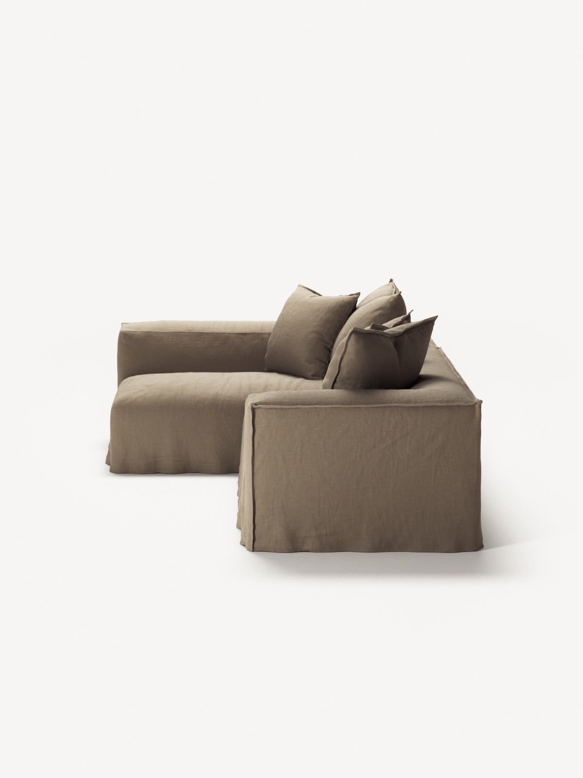 NOMAD - 3 Seater with Chaise Lounge - Left - Pure Linen Natural