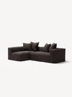 NOMAD - 3 Seater with Chaise Lounge - Left - Pure Linen Truffle Brown