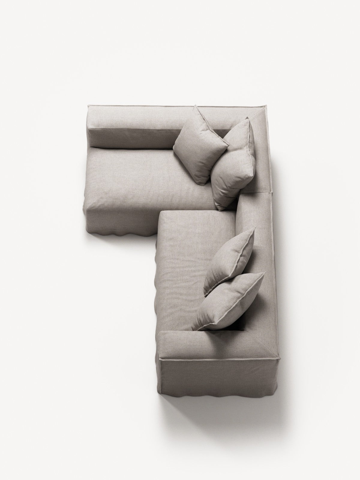 NOMAD - 3 Seater with Chaise Lounge - Left - Textured Blend Beige