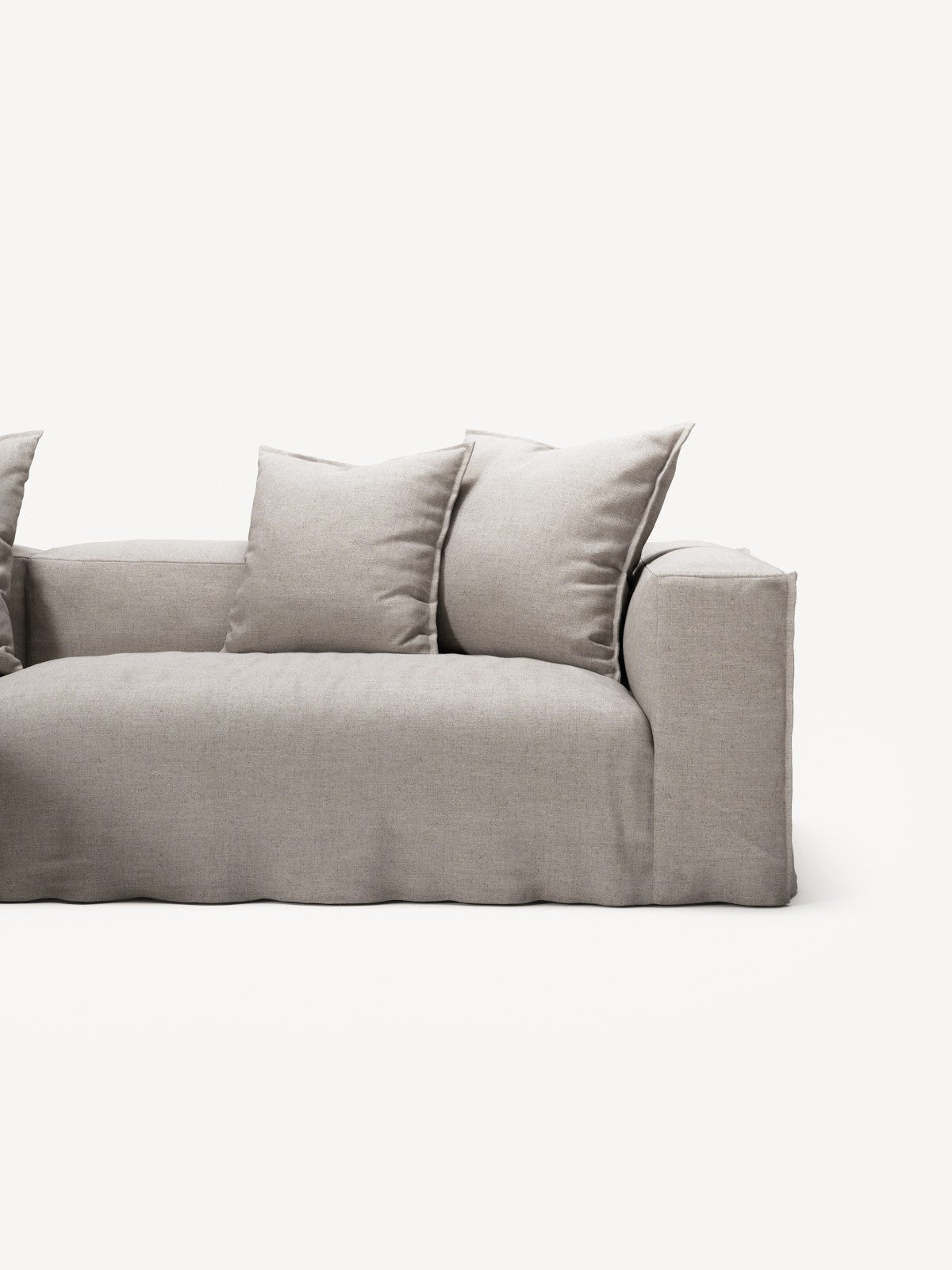 NOMAD - 3 Seater with Chaise Lounge - Left - Textured Blend Beige