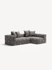 NOMAD - 3 Seater with Chaise Lounge - Right - Chenille Jacquard Zebra Black White