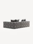 NOMAD - 3 Seater with Chaise Lounge - Right - Chenille Jacquard Zebra Black White