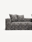 NOMAD - 3 Seater with Chaise Lounge - Right - Chenille Jacquard Zebra Black White