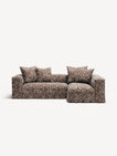 NOMAD - 3 Seater with Chaise Lounge - Right - Chenille Jacquard Zebra Brown White