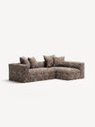 NOMAD - 3 Seater with Chaise Lounge - Right - Chenille Jacquard Zebra Brown White
