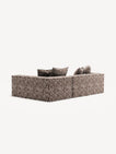 NOMAD - 3 Seater with Chaise Lounge - Right - Chenille Jacquard Zebra Brown White