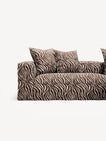 NOMAD - 3 Seater with Chaise Lounge - Right - Chenille Jacquard Zebra Brown White