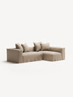 NOMAD - 3 Seater with Chaise Lounge - Right - Brushed Cotton Sandy Beige