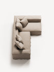 NOMAD - 3 Seater with Chaise Lounge - Right - Brushed Cotton Sandy Beige