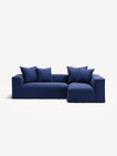 NOMAD - 3 Seater with Chaise Lounge - Right - Brushed Cotton Dark Blue