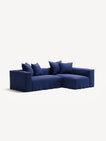 NOMAD - 3 Seater with Chaise Lounge - Right - Brushed Cotton Dark Blue