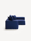 NOMAD - 3 Seater with Chaise Lounge - Right - Brushed Cotton Dark Blue