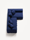 NOMAD - 3 Seater with Chaise Lounge - Right - Brushed Cotton Dark Blue